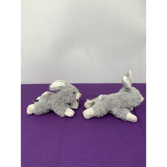 Unipak 2 Small Gray Bunnies7 Inches Long Plush Stuffed Animals - Picture 7 of 10